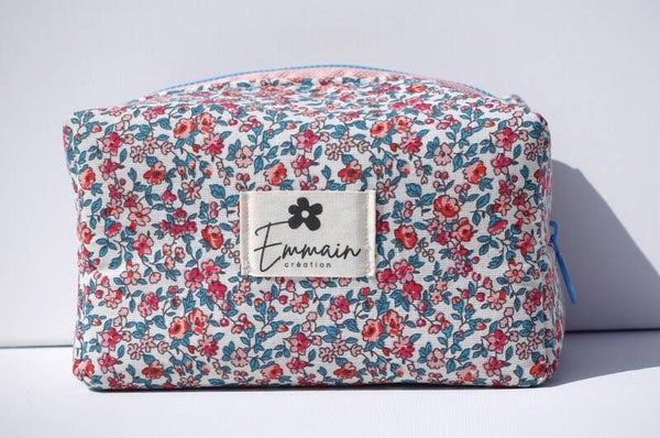 Trousse de Toilette Fleuri Rouge