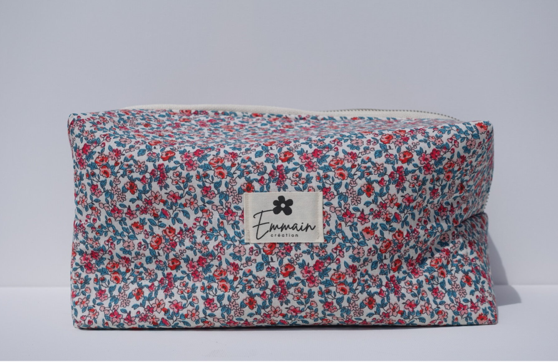 Trousse de Toilette XL Fleuri Rouge