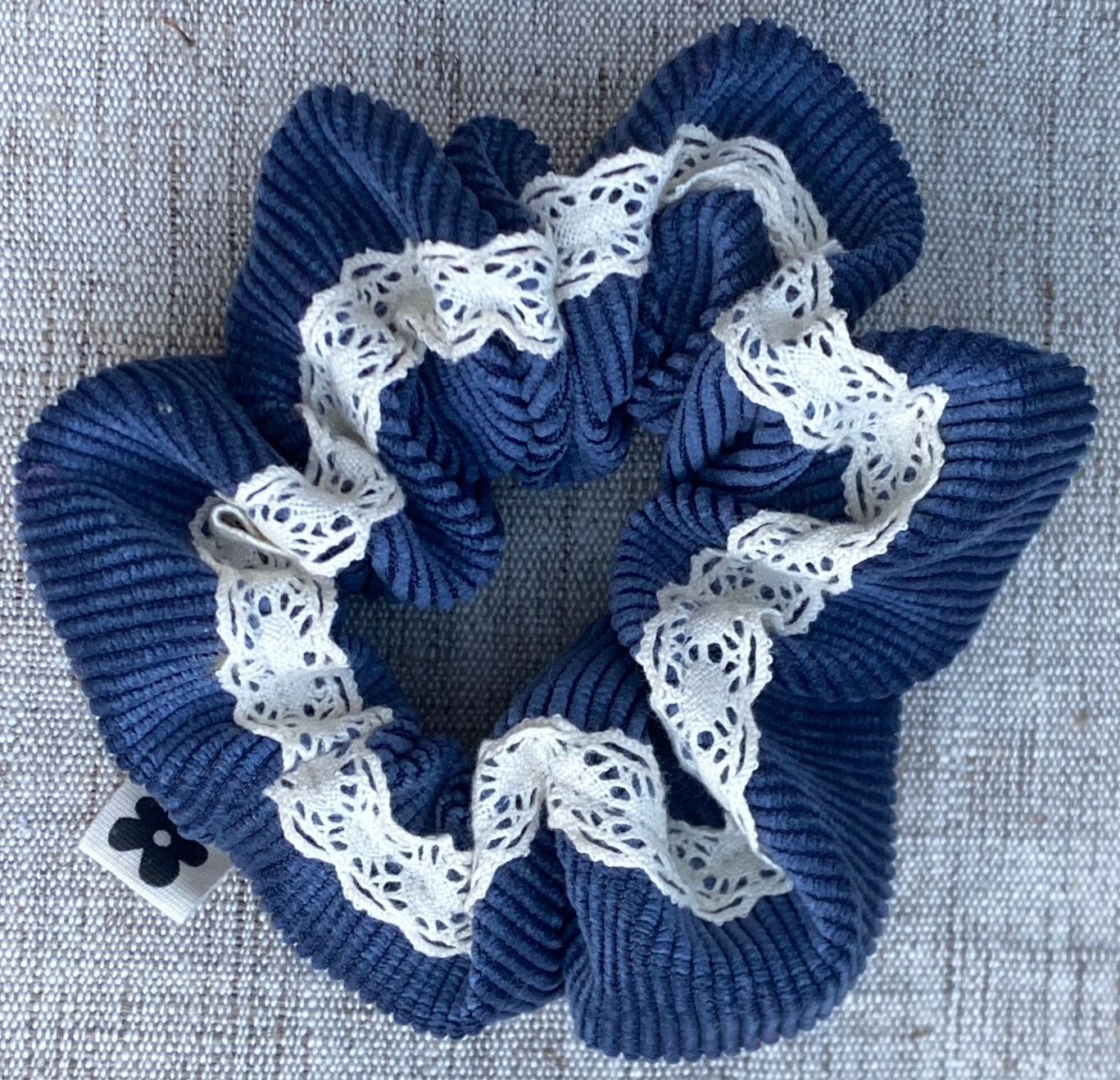 Chouchou Bleu Dentelle