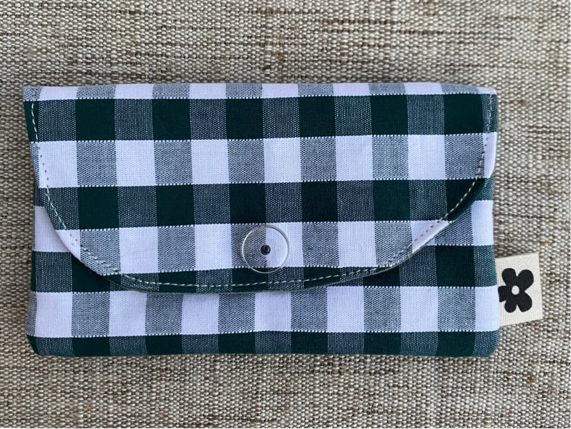 Porte-Cartes Motif Vichy Vert