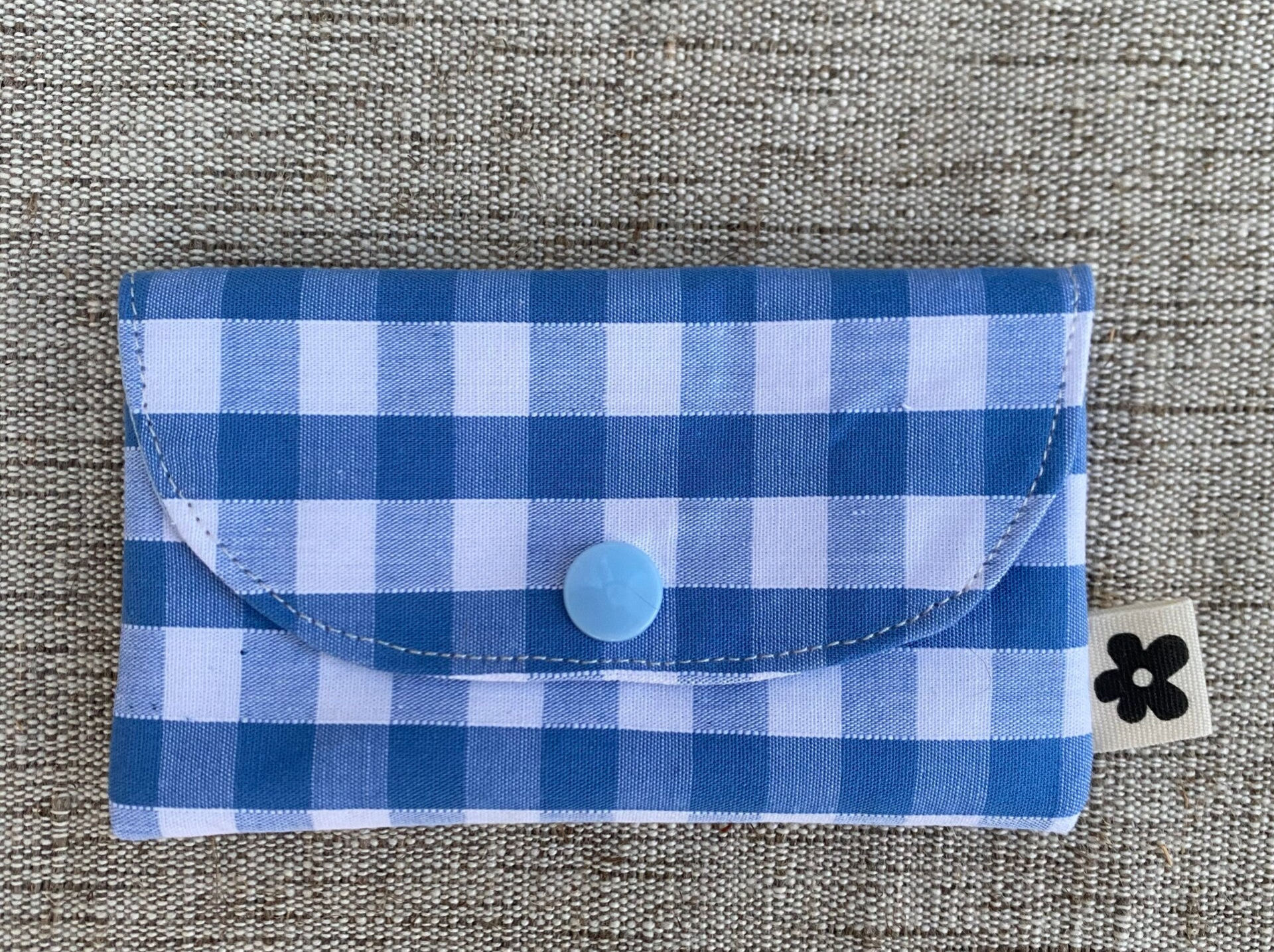 Porte-Cartes Motif Vichy Bleu clair