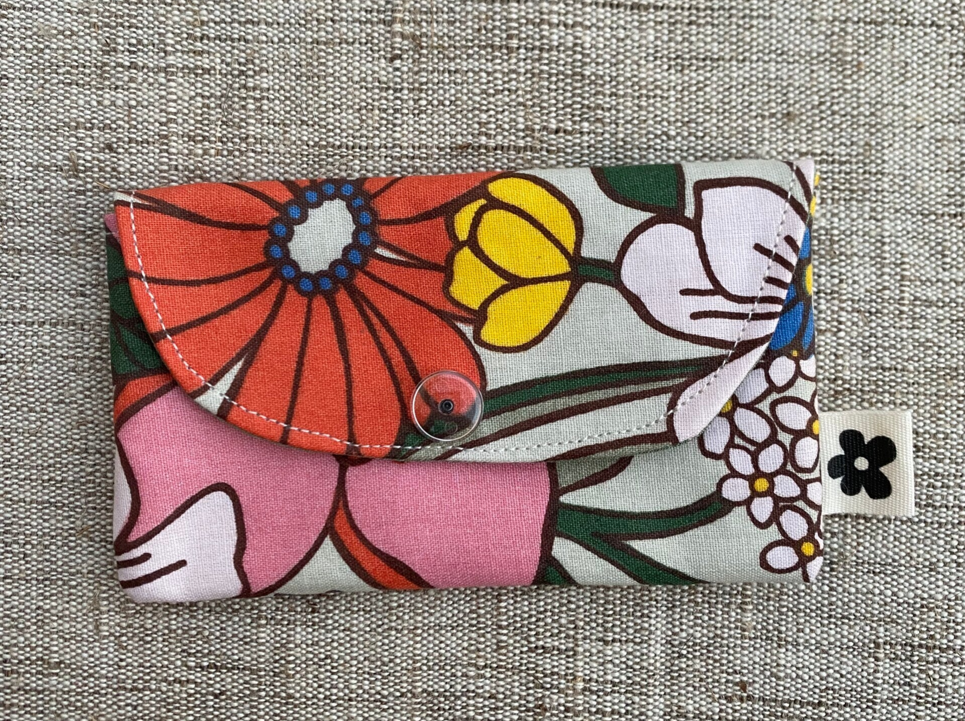 Porte-Cartes Motif Grandes Fleurs