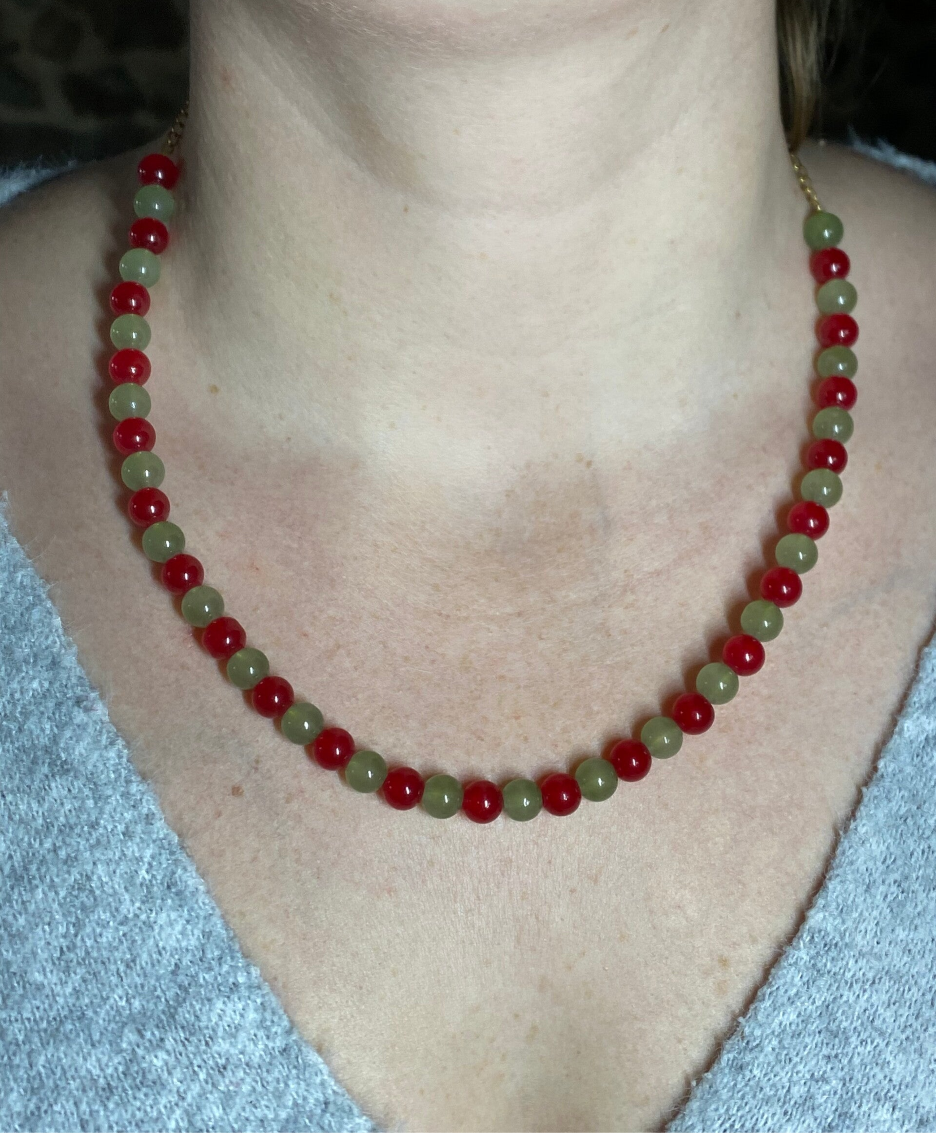 Collier Vert et Rouge