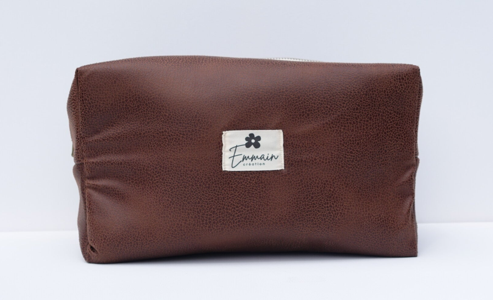 Trousse de Toilette XL en Cuir Marron