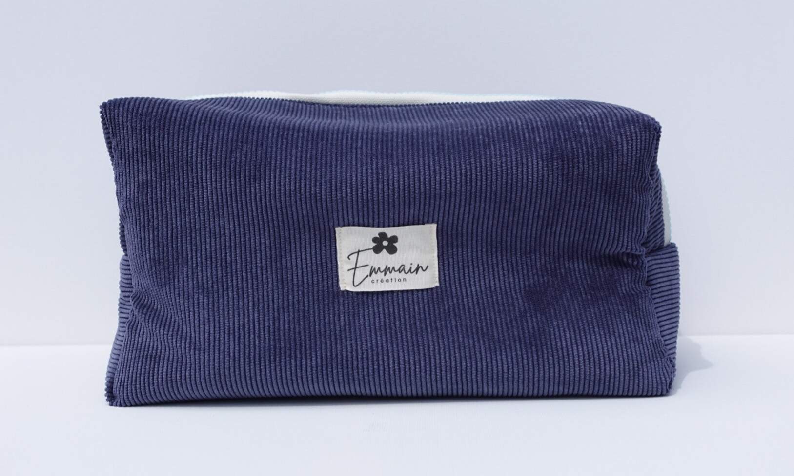 Trousse de Toilette XL en Velours Bleu