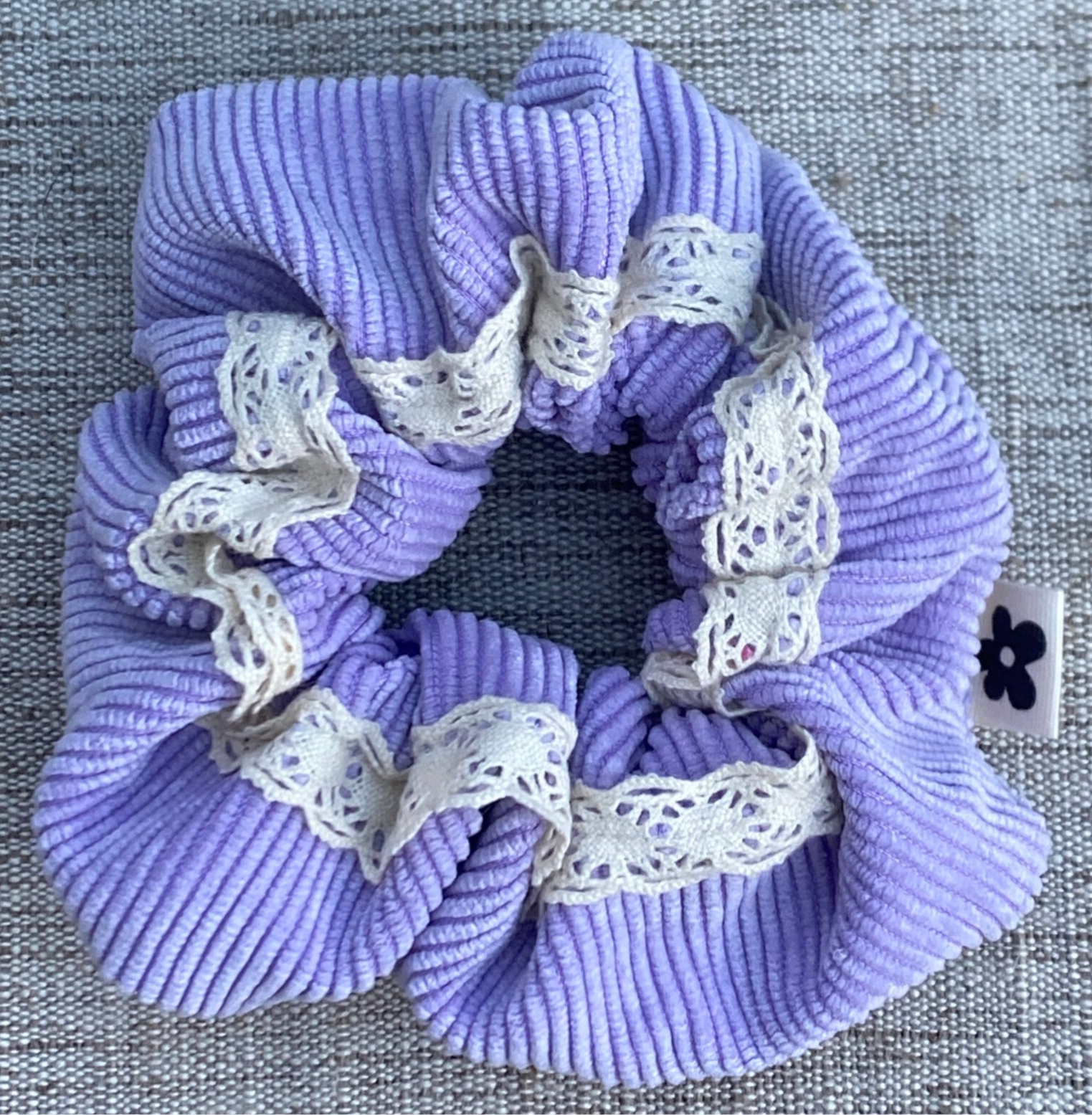 Chouchou Violet clair Dentelle