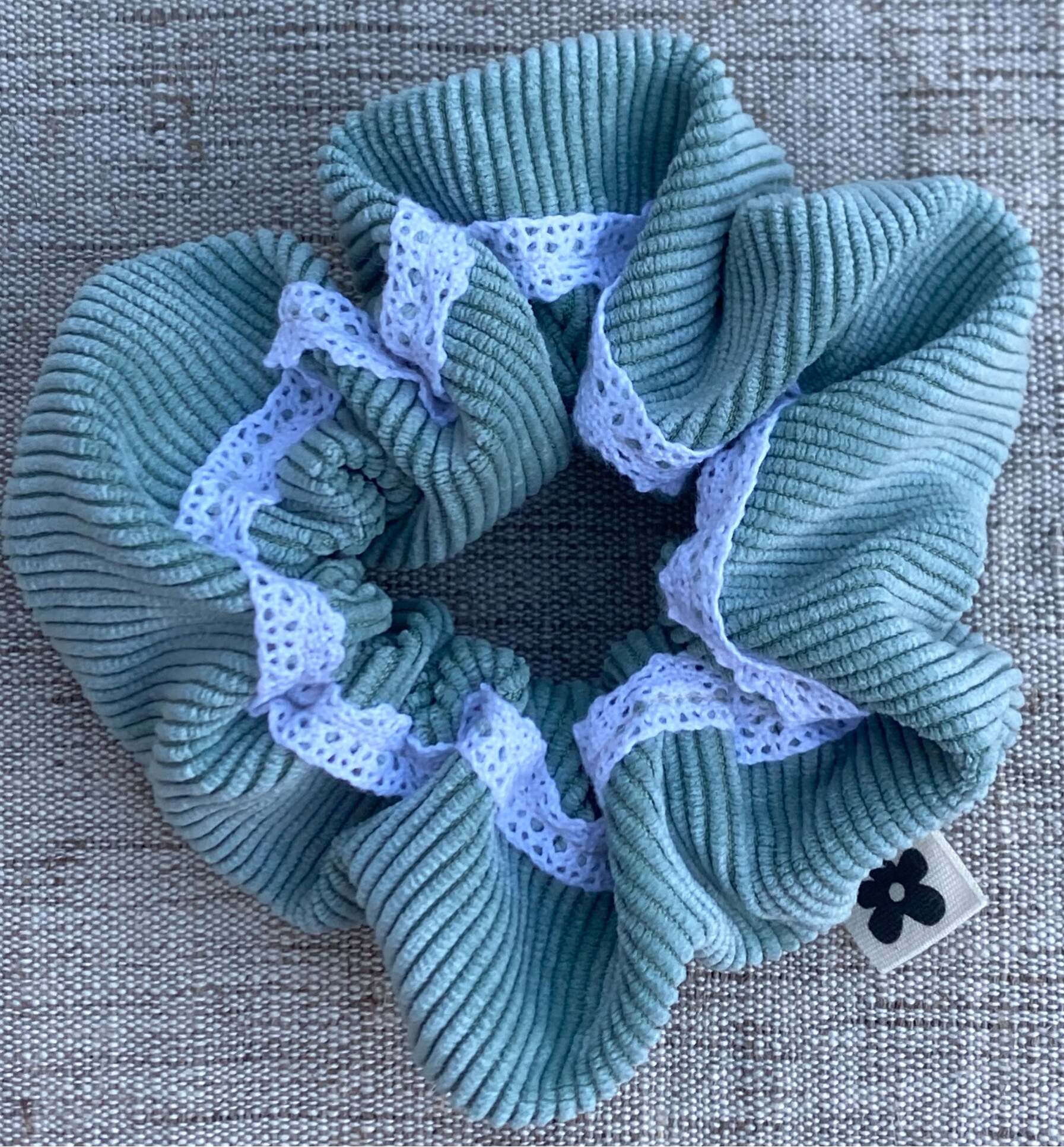 Chouchou Ciel Dentelle Blanche