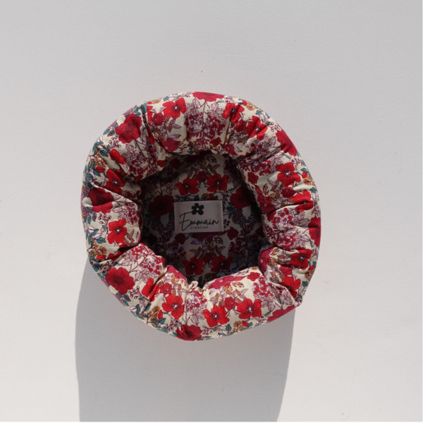 Vide-Poches Fleuri Rouge