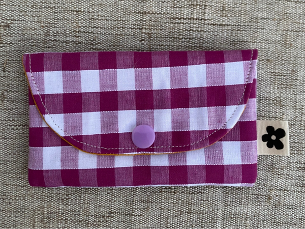 Porte-Cartes Motif Vichy Violet