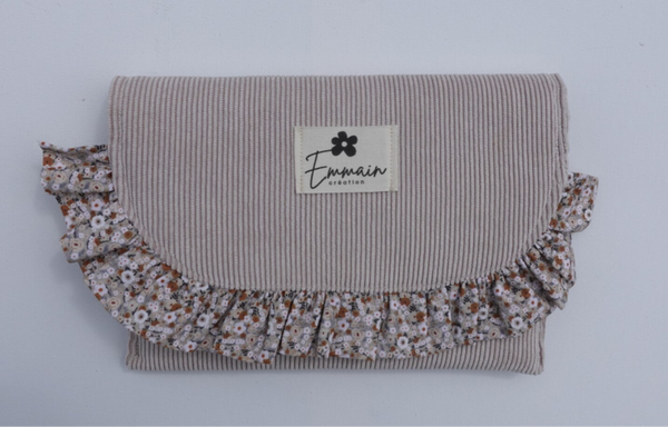 Pochette à froufrous Velours Blanc