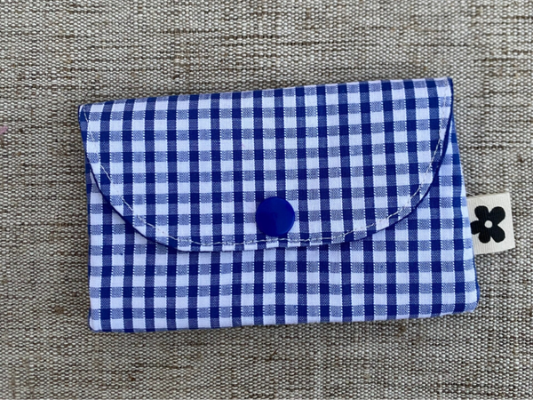 Porte-Cartes Motif Vichy Bleu foncé