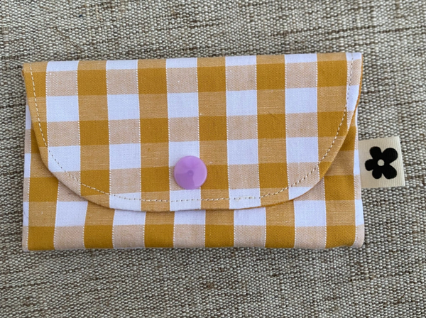 Porte-Cartes Motif Vichy Jaune