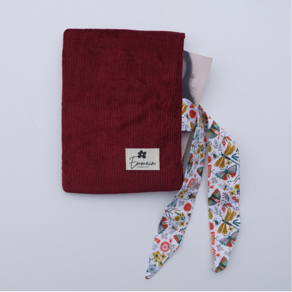 Pochette à Livre en Velours Bordeaux