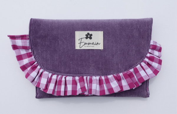 Pochette à froufrous en Velours Violet