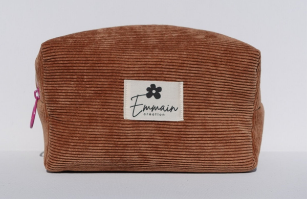 Trousse de Toilette en Velours Camel