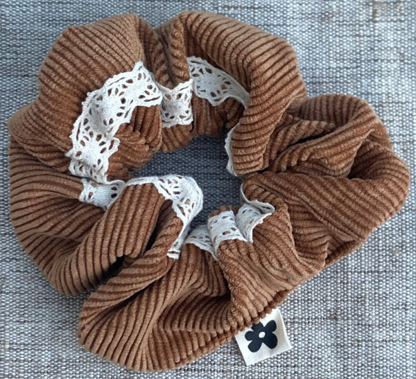 Chouchou Camel Dentelle