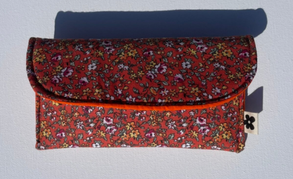 Etui à lunettes Fleuri Orange