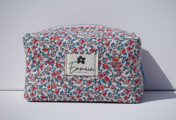 Trousse de Toilette Fleuri Rouge