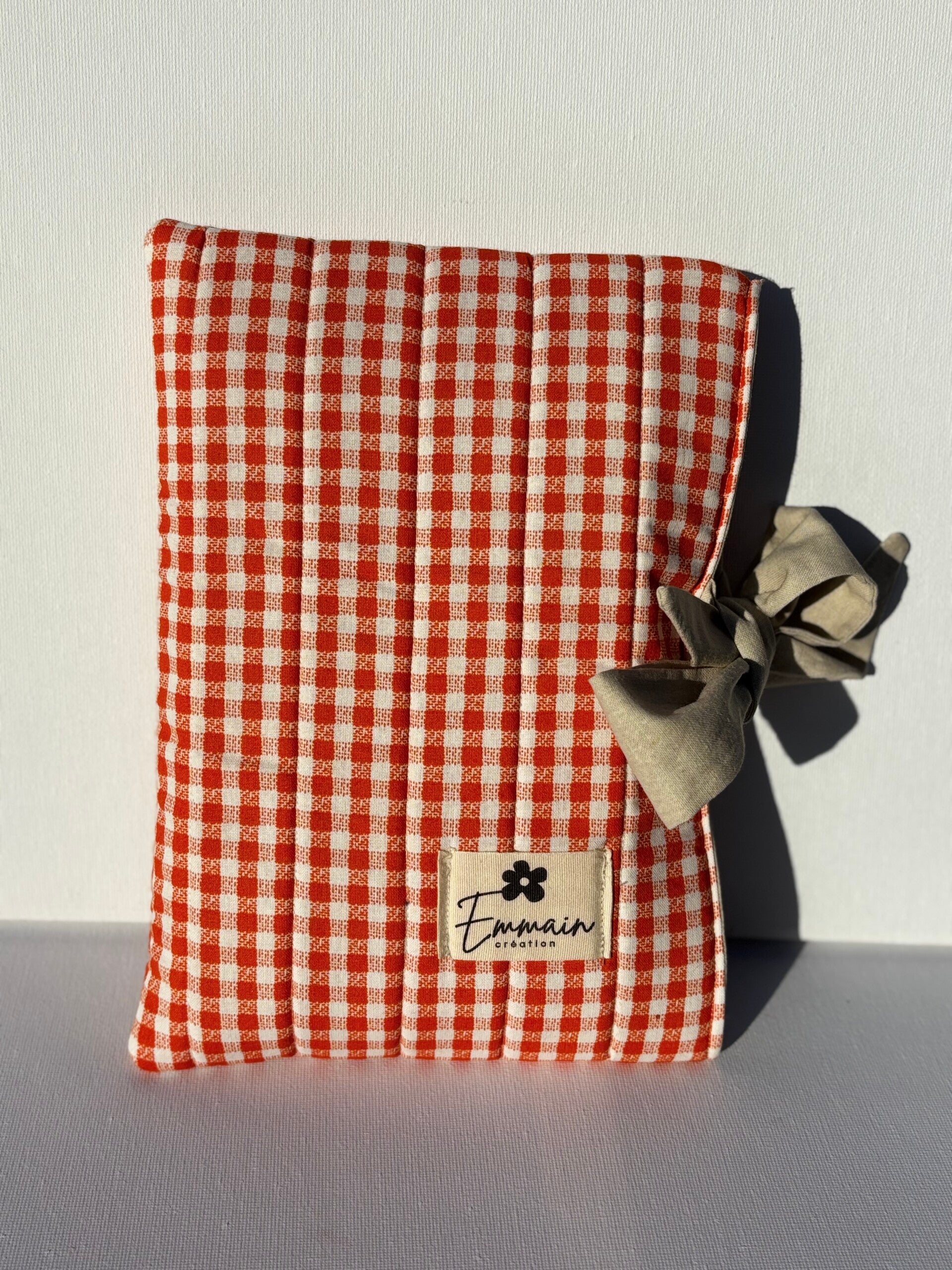 Housse de livre Vichy Orange