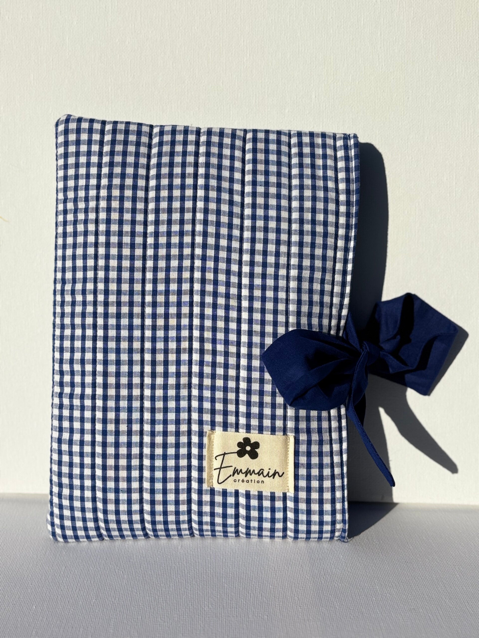 Housse de livre Vichy Bleu