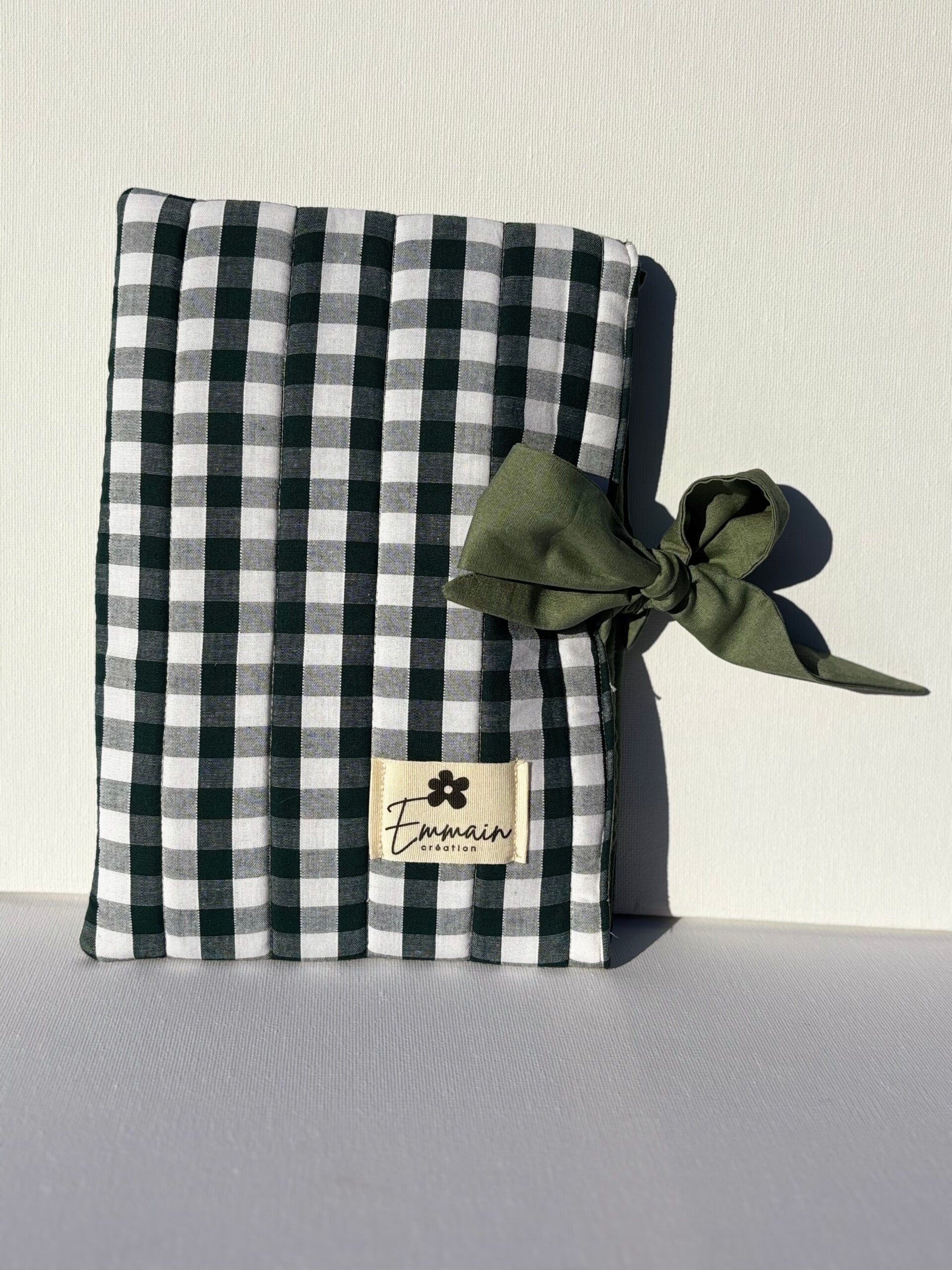 Housse de livre Vichy Vert