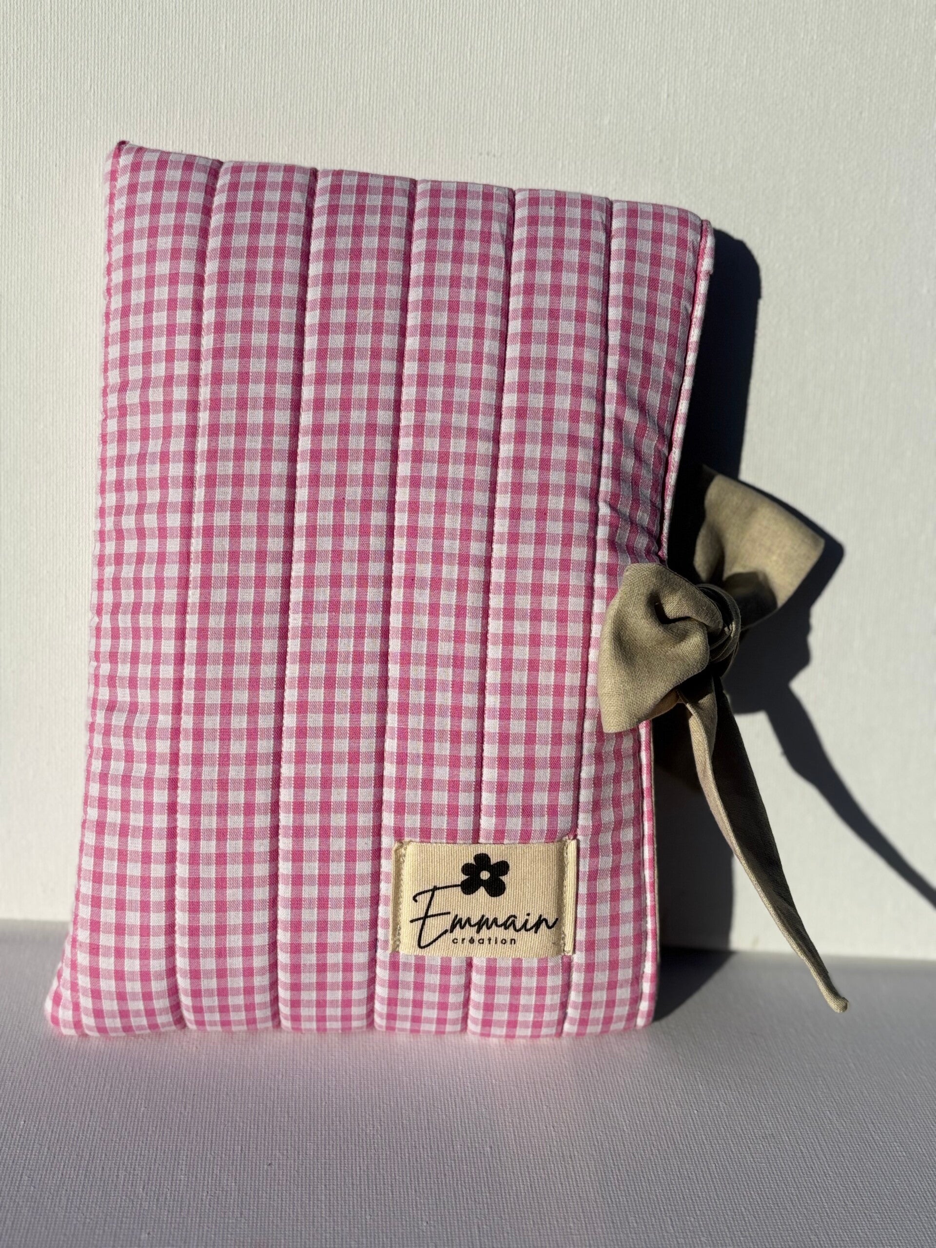 Housse de livre Vichy Rose