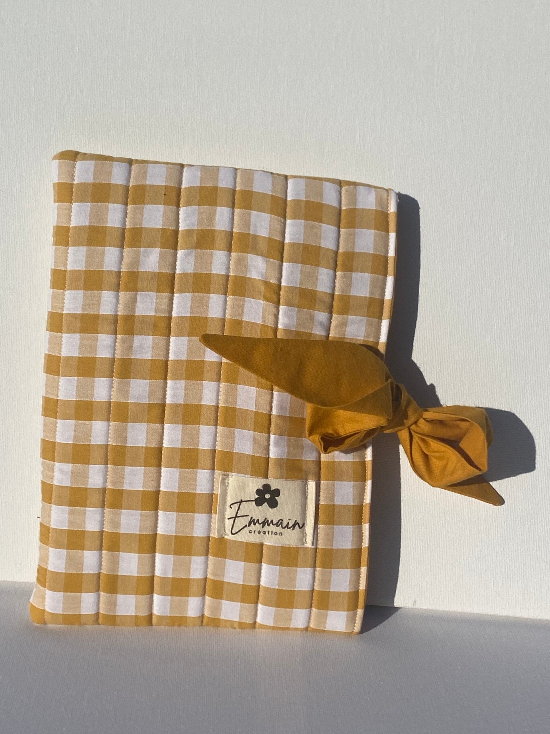 Housse de livre Vichy Jaune