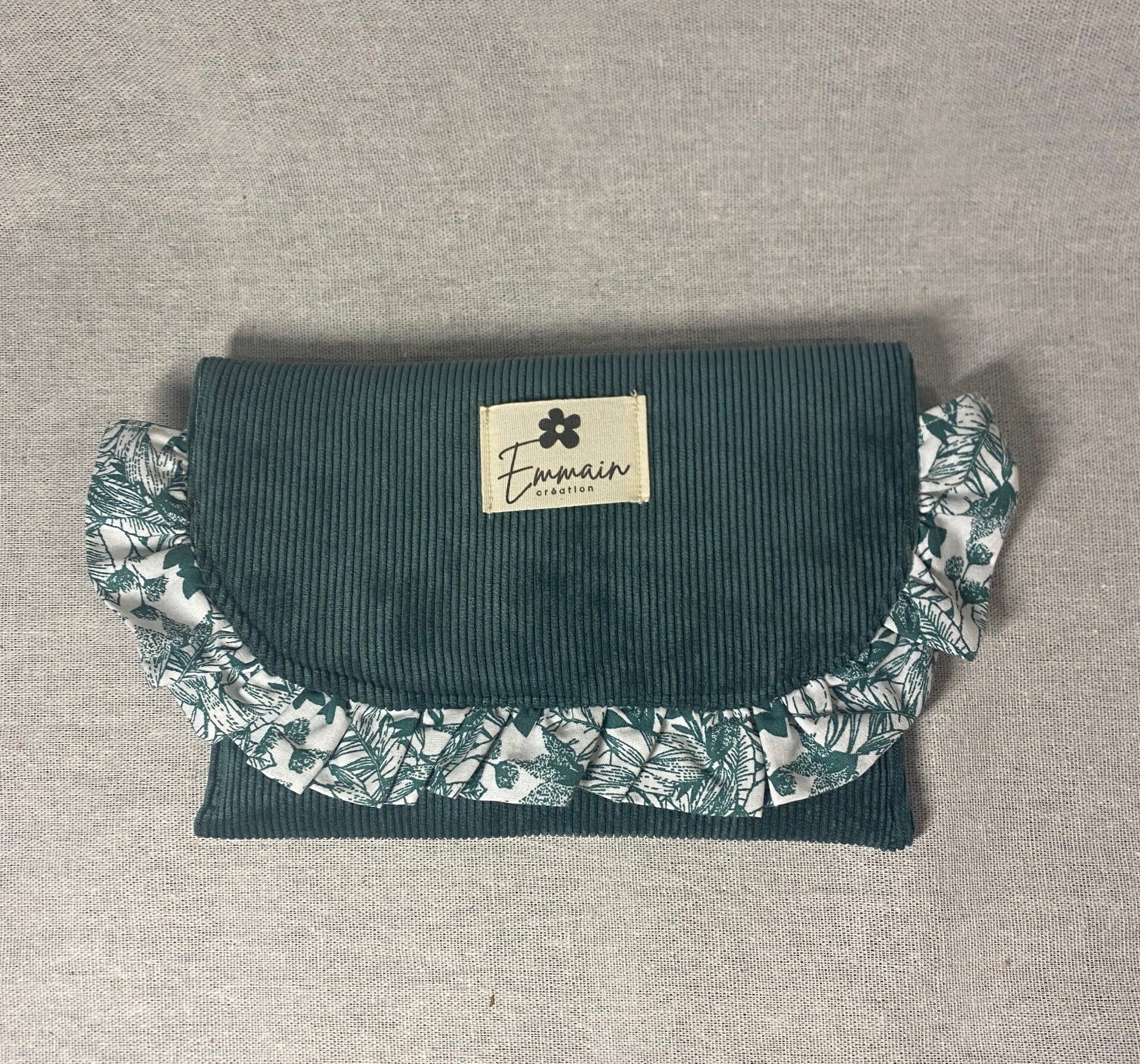 Pochette à froufrous en Velours Vert