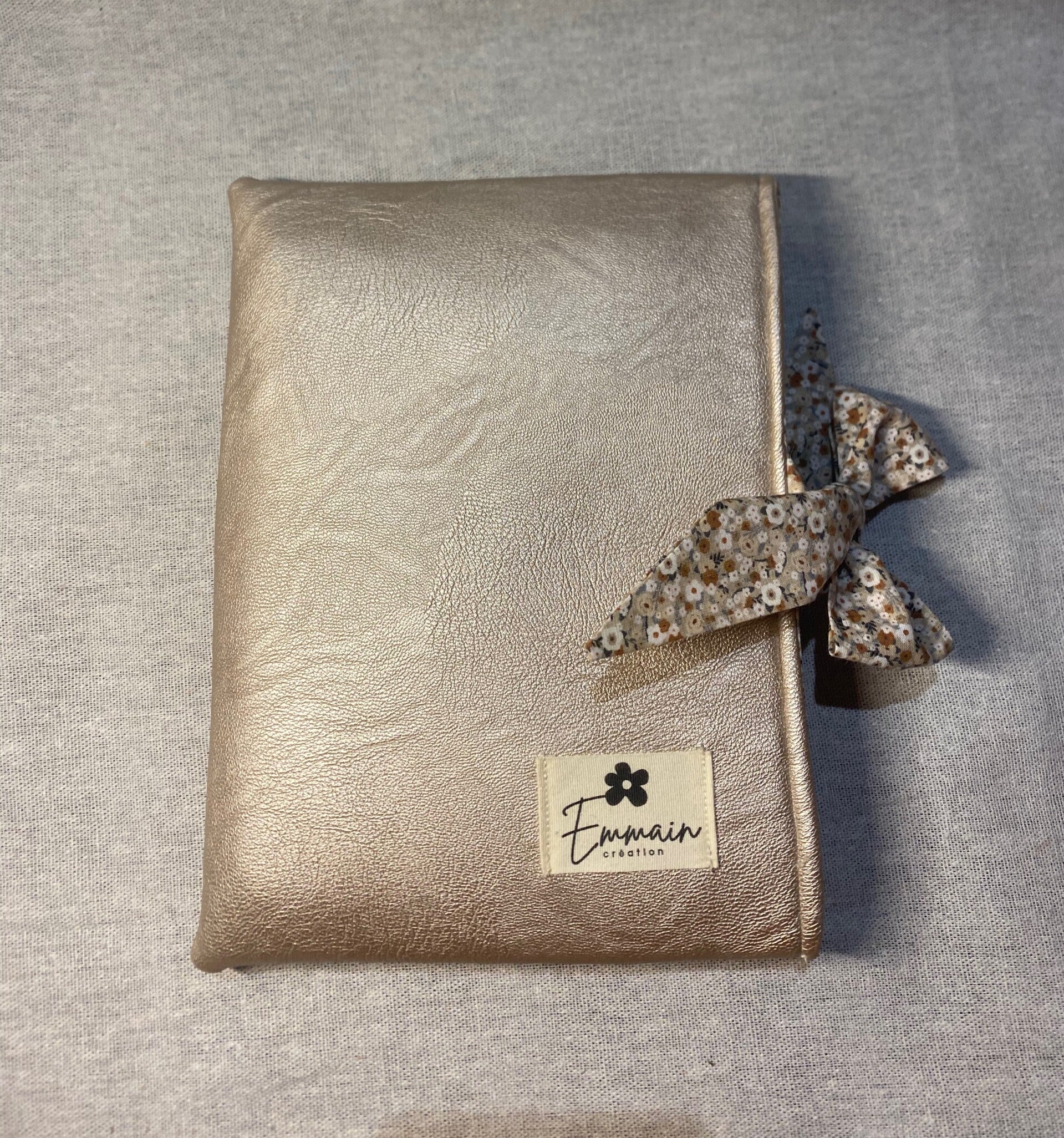 Housse de livre en Cuir Beige