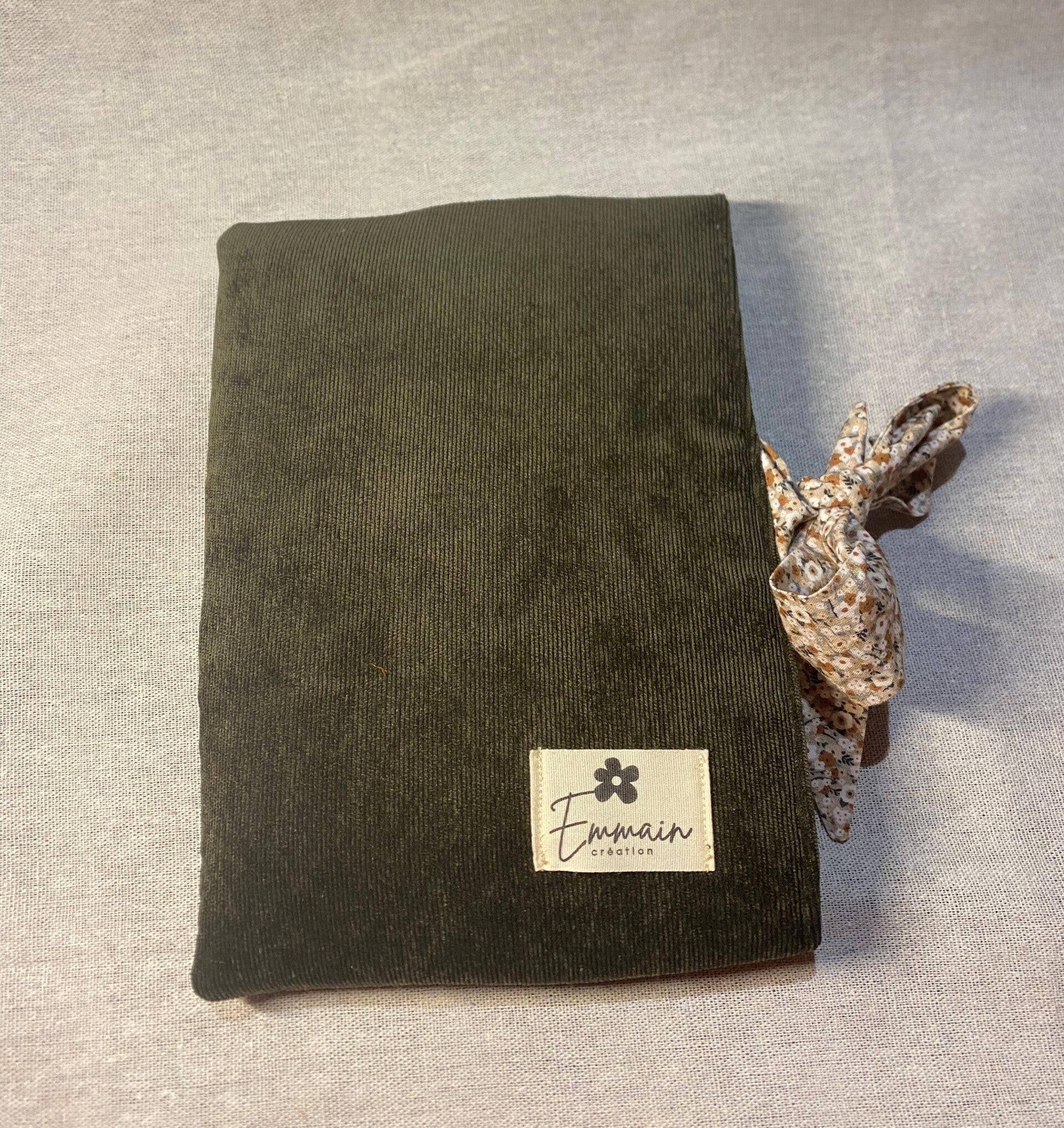 Housse de livre en Velours Kaki