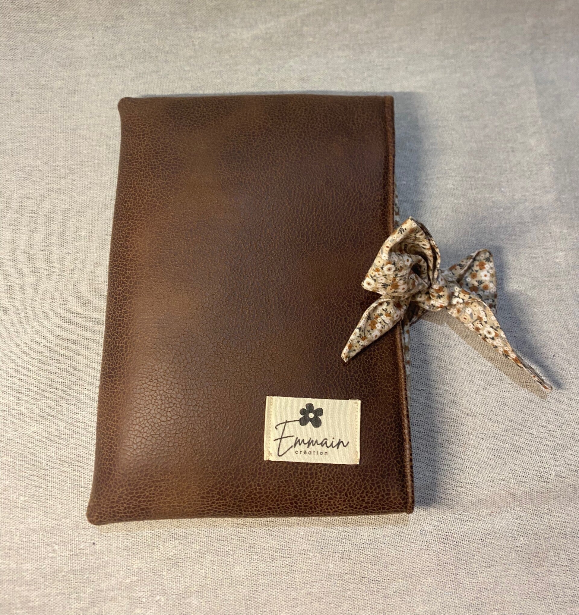 Housse de livre en Cuir Marron