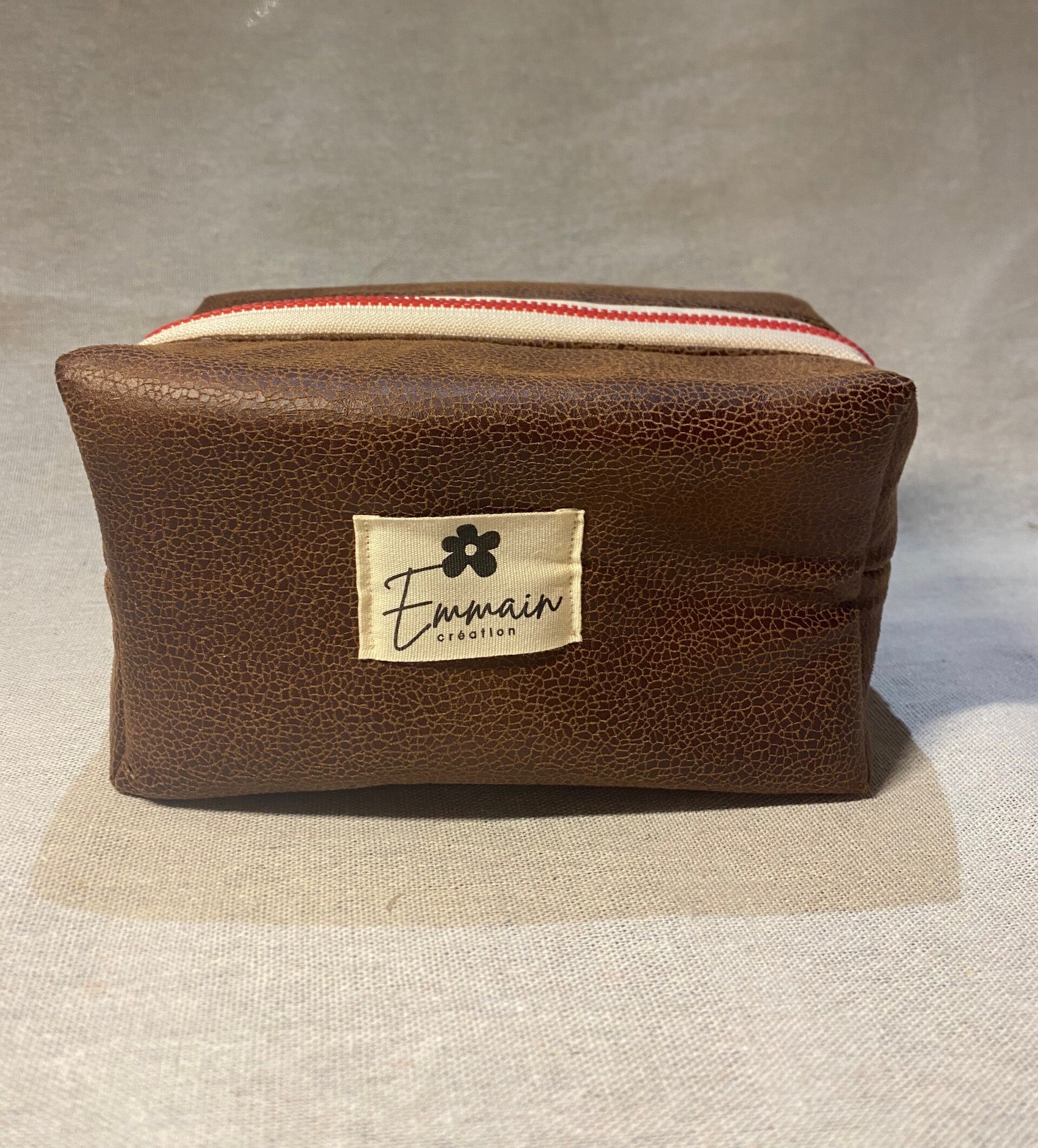 Trousse de Toilette en Cuir Marron