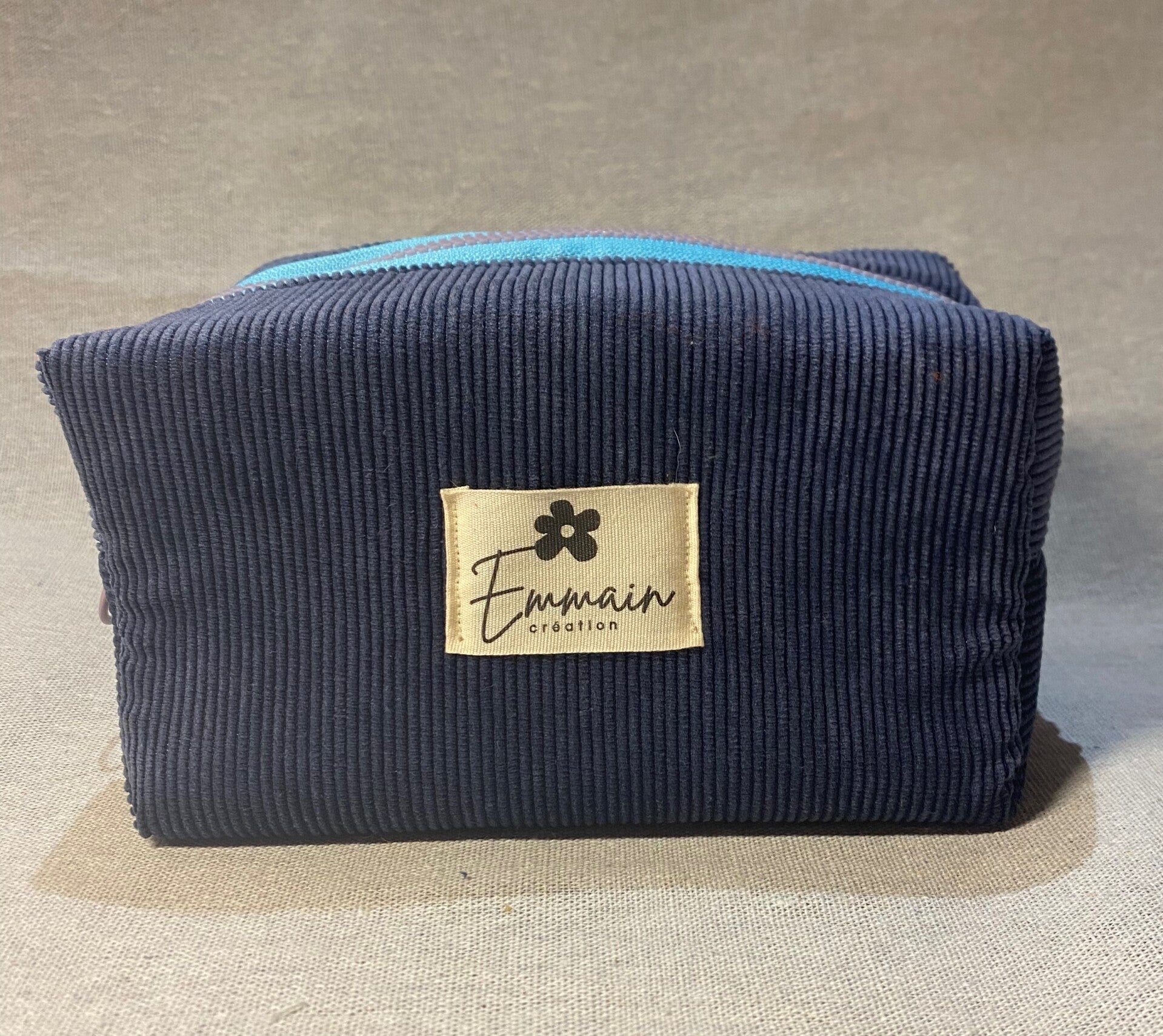 Trousse de Toilette en Velours Bleu foncé