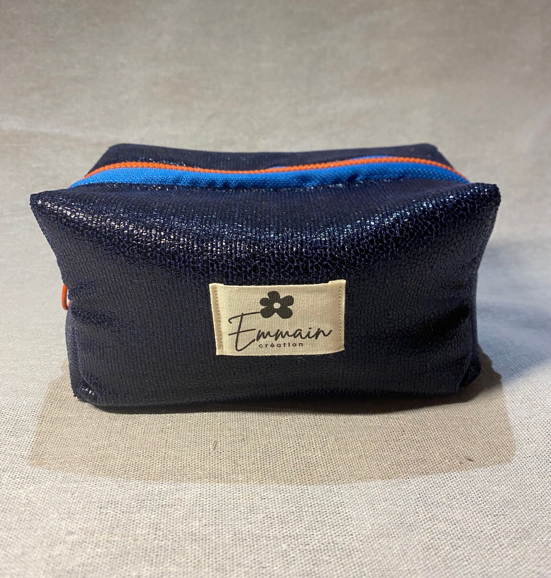 Trousse de Toilette en Cuir Bleu