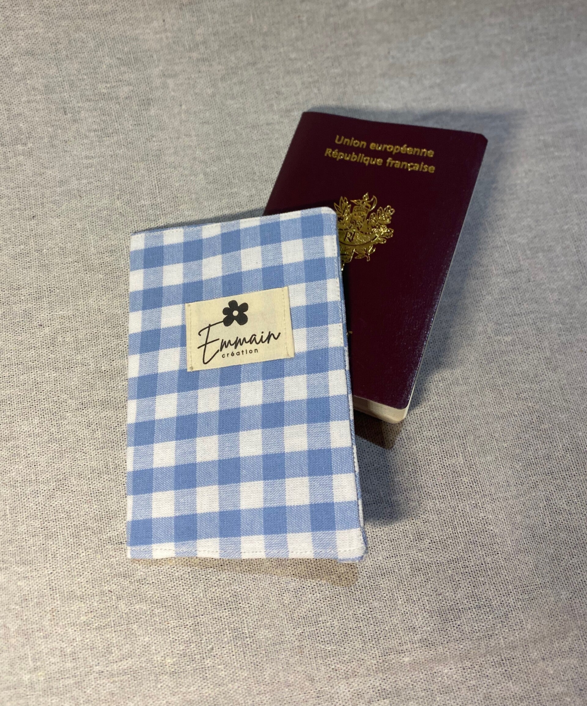 Protège-Passeport Vichy Bleu Ciel