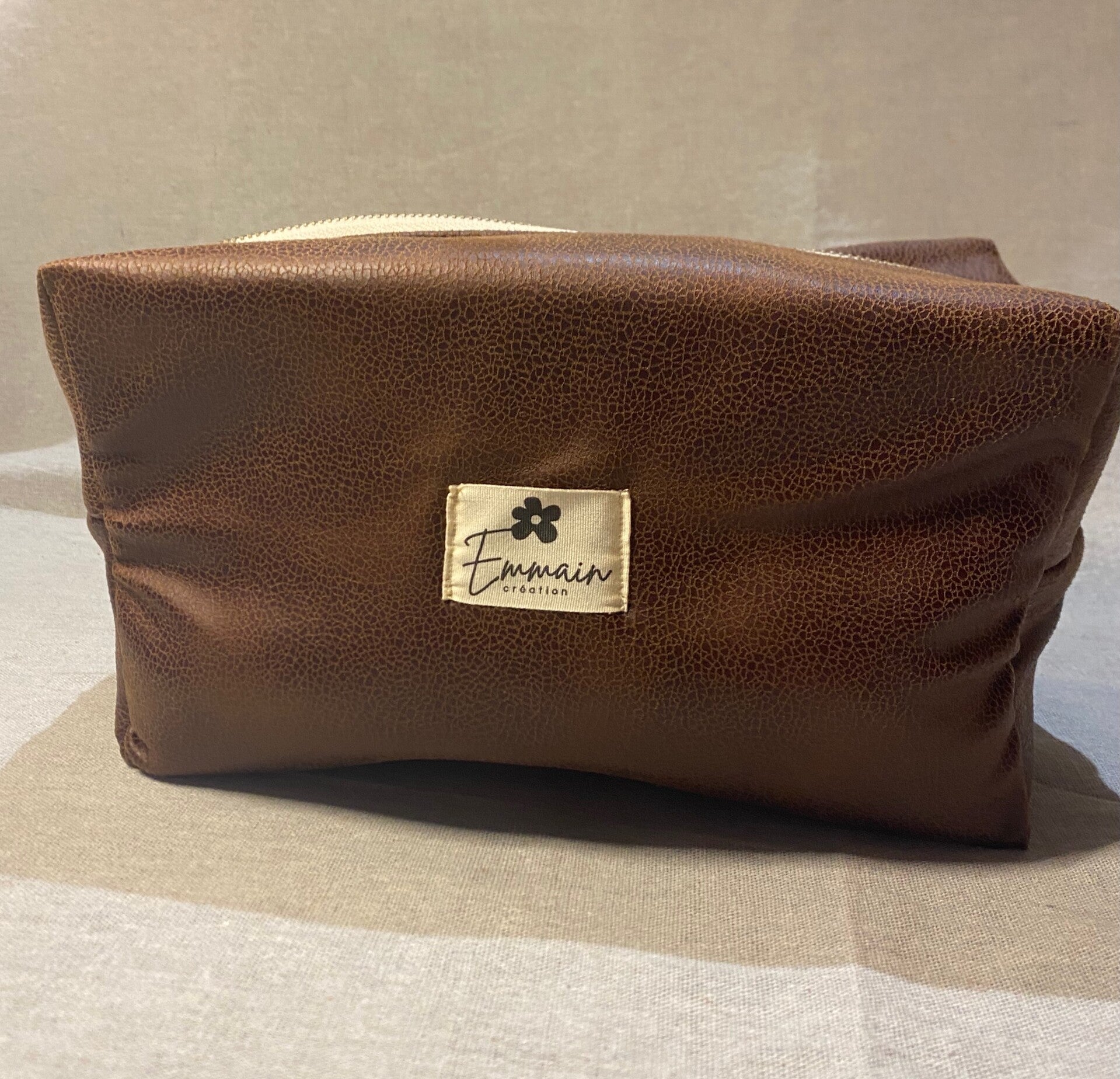 Trousse de Toilette XL en Cuir Marron