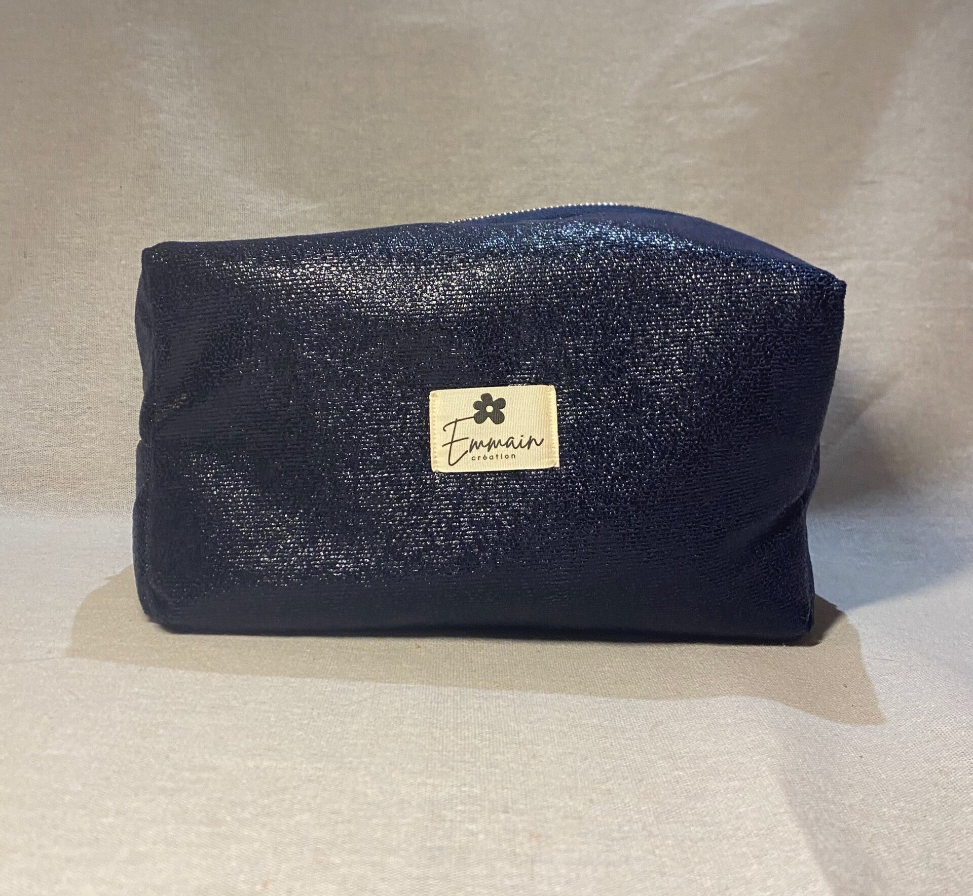 Trousse de Toilette XL en Cuir Bleu