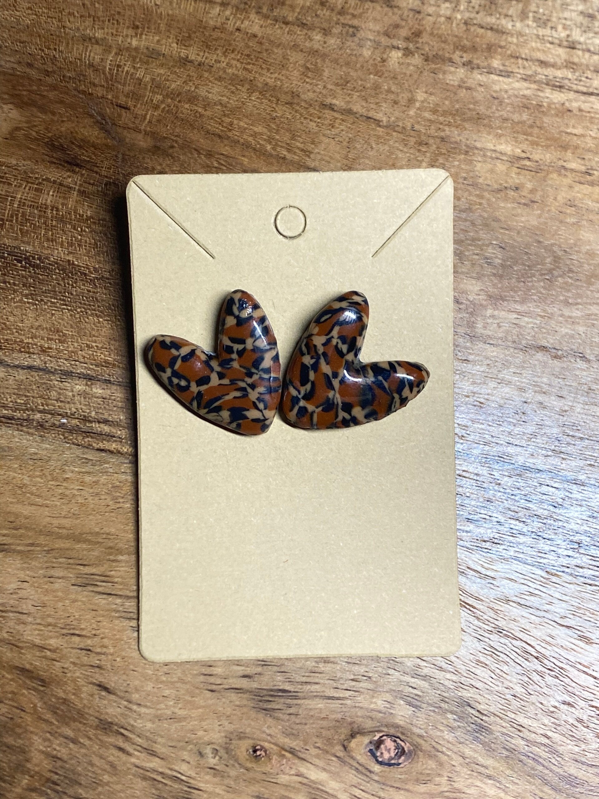 Boucles d'oreilles Coeur Léopard