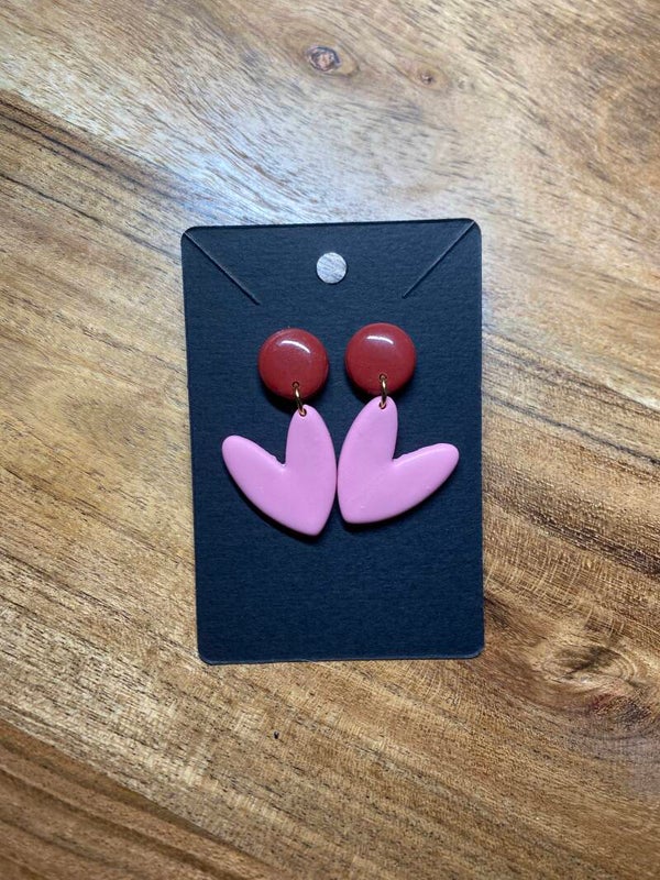 boucles d’oreilles cœur suspendu