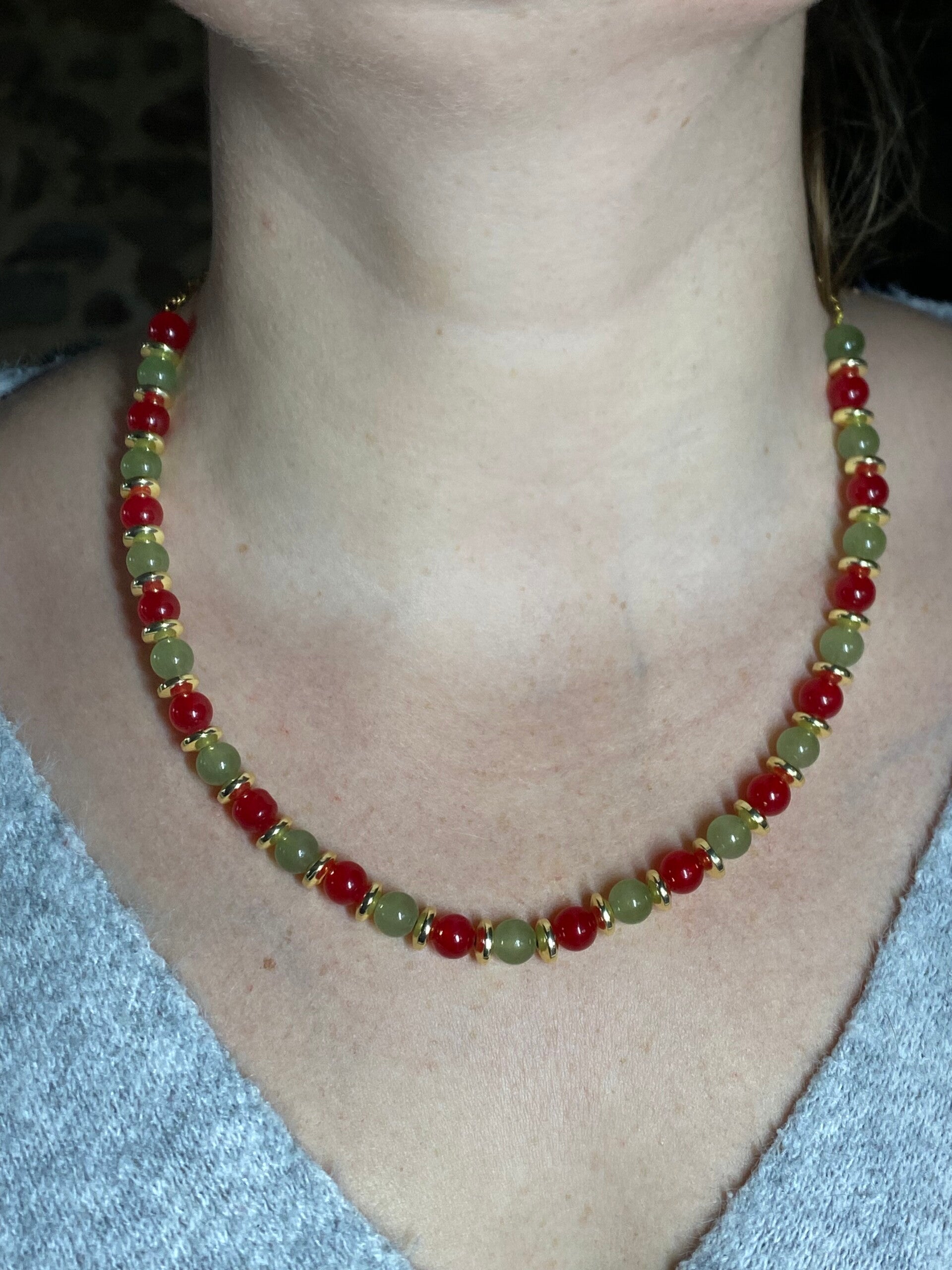 Collier Rouge et Vert
