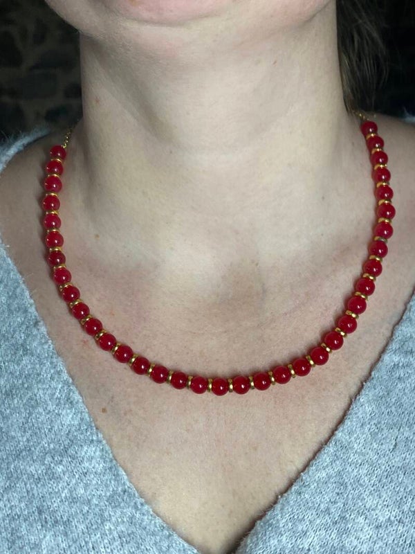 Collier Rouge Doré
