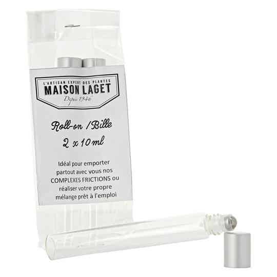 ROLLER LEEG in glas met metalen kogel 10 ml - 2 stuks van MAISON LAGET