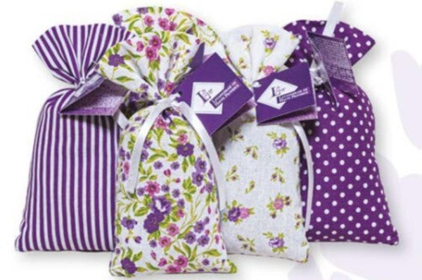 LAVENDELZAKJE groot 40 gr tweekleurig violet of gebloemd