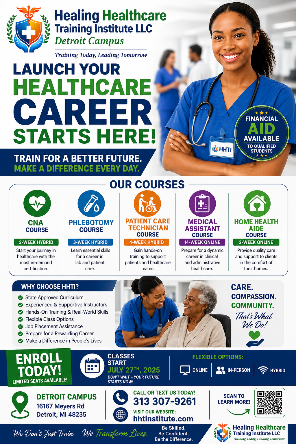 Free CNA Training to those that  Graduated Hiighschool or Earned Your GED Between 2023-2026. All Inclusive Books and State Testing.