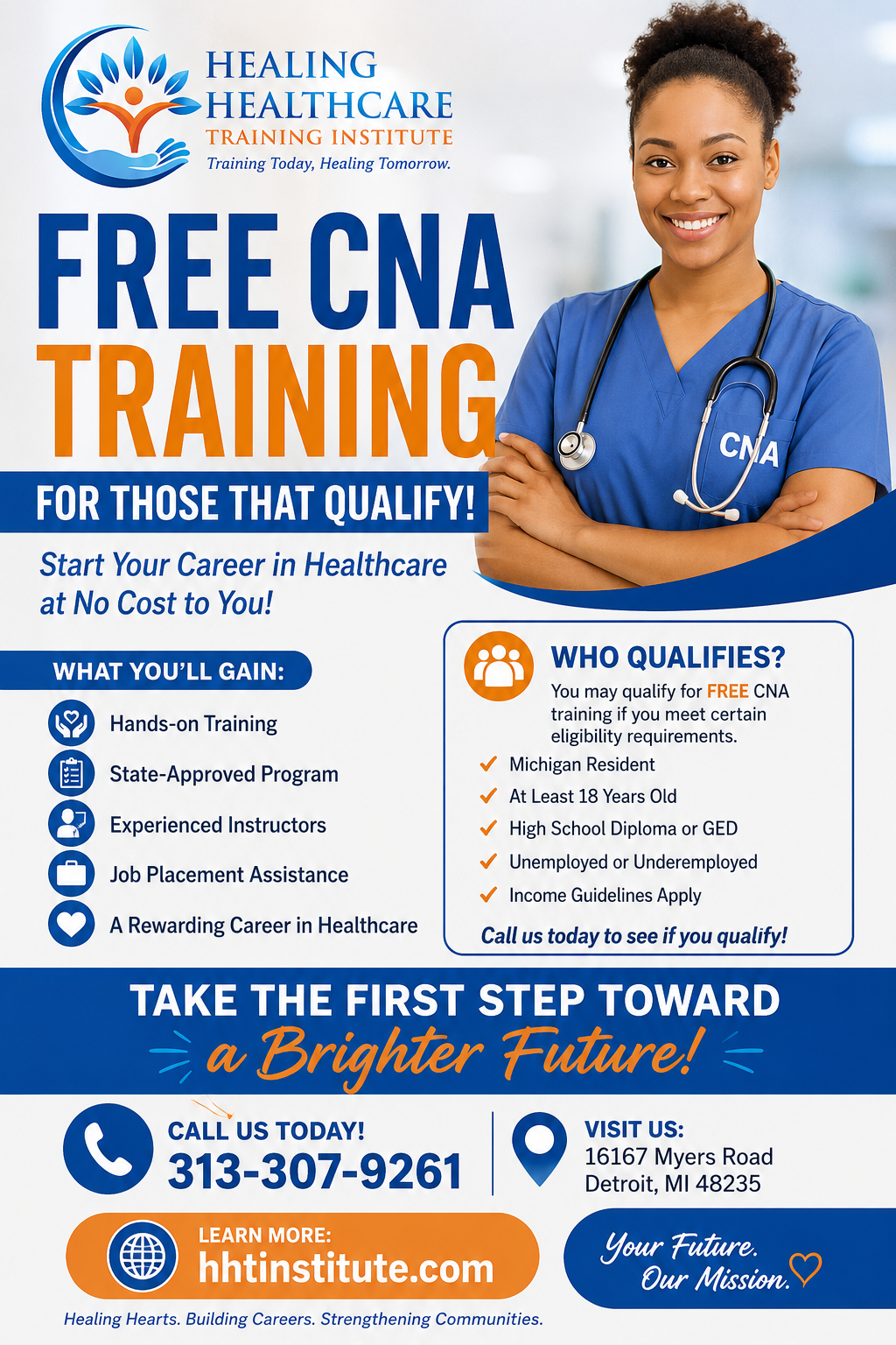 CNA Training Starts January 19 at HHTI Detroit Campus.