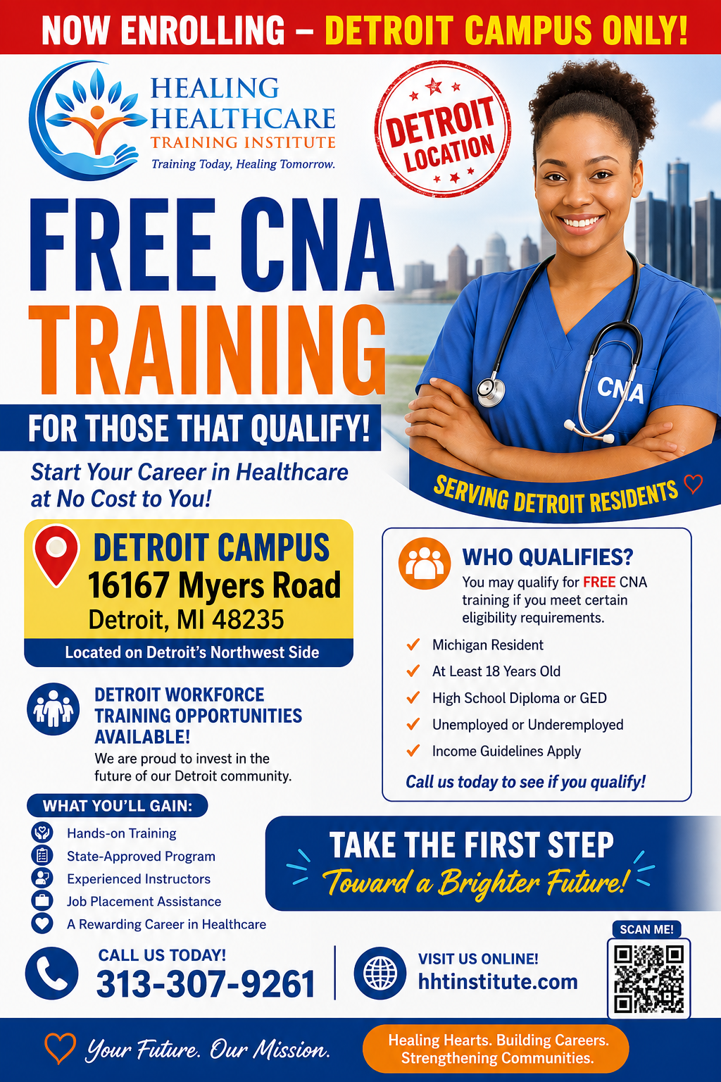 CNA Training Starts January 19 at HHTI Detroit Campus.