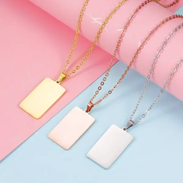Ketting Verticale Tag (Goud, Roségoud & Zilver)