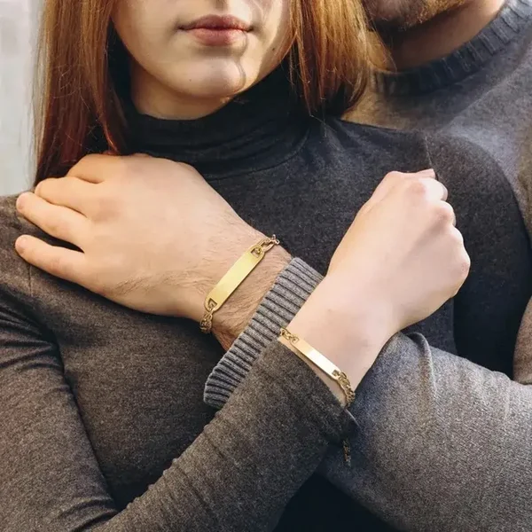 His & Hers armbanden stainless steel 18K Verguld