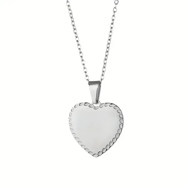 Ketting met hanger Hart/rechthoek