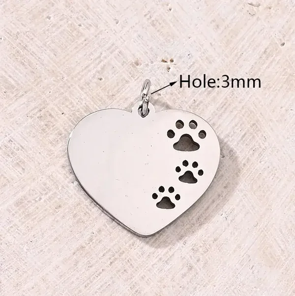 Gepersonaliseerde Harthanger met Pootafdrukken, incl. ketting